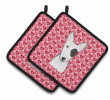Bull Terrier XOXO Hearts Pair of Potholders