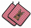 German Shepherd XOXO Hearts Pair of Potholders