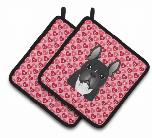 French Bulldog XOXO Hearts Pair of Potholders