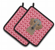 Dachshund - Wirehaired - XOXO Hearts Pair of Potholders