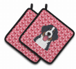 Bernese Mountain Dog XOXO Hearts Pair of Potholders
