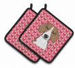 Beagle XOXO Hearts Pair of Potholders