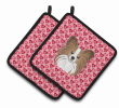 Papillon XOXO Hearts Pair of Potholders