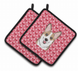 Corgi - Sable - XOXO Hearts Pair of Potholders