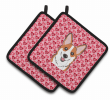 Corgi 1 XOXO Hearts Pair of Potholders