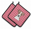 Jack Russell Terrier 2 XOXO Hearts Pair of Potholders