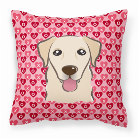 Golden Retriever 1 XOXO Hearts Fabric Decorative Pillow