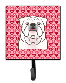 English Bulldog 2 Valentine's Day Leash or Key Holder