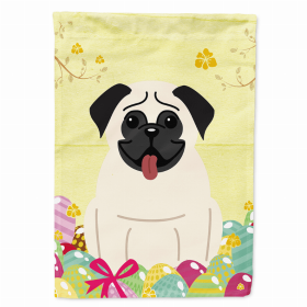 Pug - Cream - Easter Egg Hunt House Flag