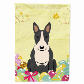 Bull Terrier - Black and White - Easter Egg Hunt House Flag