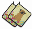 Mastiff Easter Eggs Pair of Potholders
