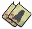 Bouvier des Flandres Easter Eggs Pair of Potholders