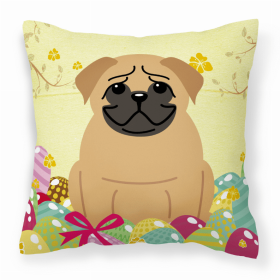 Pug - Brown Easter Eggs Decorative Pillow
