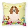 Basset Hound Easter Eggs Decorative Pillow