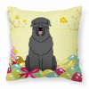 Black Russian Terrier Easter Eggs Decorative Pillow