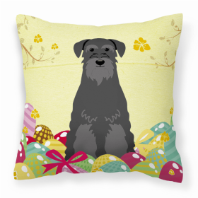 Schnauzer - Standard - Black Easter Eggs Decorative Pillow