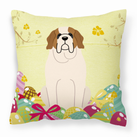 Saint Bernard Easter Eggs Decorative Pillow