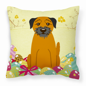 Border Terrier Easter Eggs Decorative Pillow