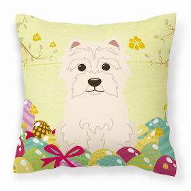West Highland White Terrier Easter Eggs Decorative Pillow