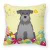Miniature Schnauzer - Black and Silver - Easter Eggs Decorative Pillow