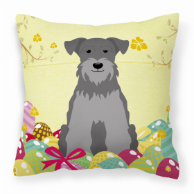 Miniature Schnauzer - Black and Silver Easter Eggs Decorative Pillow