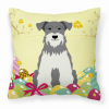 Miniature Schnauzer - Salt and Pepper - Easter Eggs Decorative Pillow