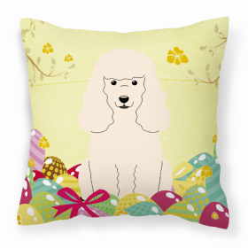 Poodle - White Easter Eggs Decorative Pillow