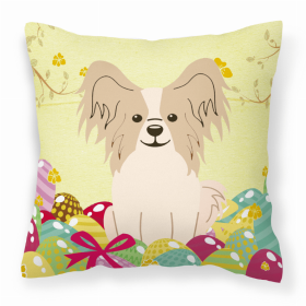Papillon - Sable and White Easter Eggs Decorative Pillow