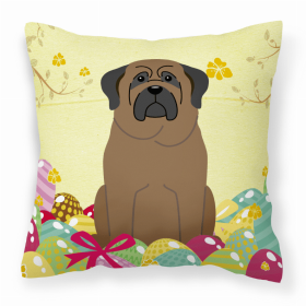 Bullmastiff Easter Eggs Decorative Pillow