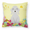 Bedlington Terrier - Blue - Easter Eggs Decorative Pillow