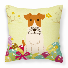 Wire Fox Terrier Easter Eggs Decorative Pillow