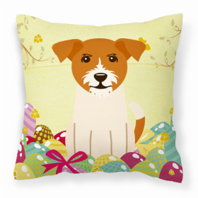 Jack Russell Terrier Easter Eggs Decorative Pillow