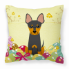 Toy Fox Terrier Easter Eggs Decorative Pillow