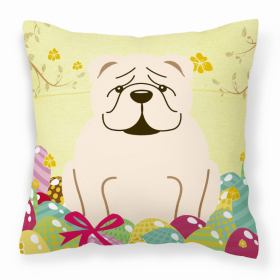 Bulldog - White Easter Eggs Decorative Pillow