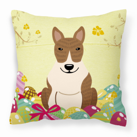 Bull Terrier - Brindle Easter Eggs Decorative Pillow