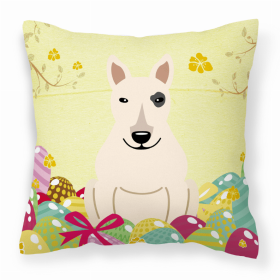 Bull Terrier - White Easter Eggs Decorative Pillow