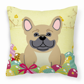 French Bulldog - Cream 2 Easter Eggs Decorative Pillow