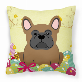French Bulldog - Brown 2 Easter Eggs Decorative Pillow