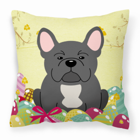 French Bulldog - Black 2 Easter Eggs Decorative Pillow