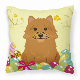 Norwich Terrier 2 Easter Eggs Decorative Pillow