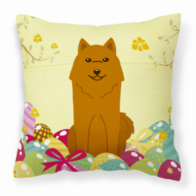 Karelian Bear Dog 2 Easter Eggs Decorative Pillow