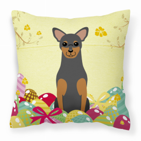 Manchester Terrier 2 Easter Eggs Decorative Pillow