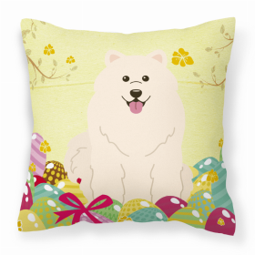 Samoyed 2 Easter Eggs Decorative Pillow
