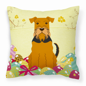 Airedale Terrier 2 Easter Eggs Decorative Pillow
