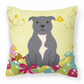 Staffordshire Bull Terrier - Blue 2 Easter Eggs Decorative Pillow