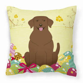 Labrador Retriever - Chocolate 2 Easter Eggs Decorative Pillow