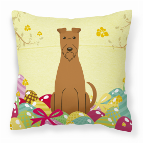 Irish Terrier 2 Easter Eggs Decorative Pillow