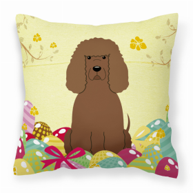 Irish Water Spaniel 2 Easter Eggs Decorative Pillow