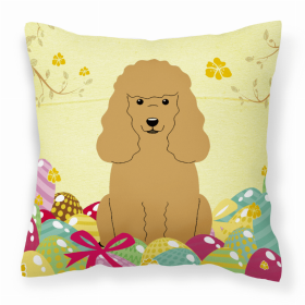 Poodle - Tan 2 Easter Eggs Decorative Pillow