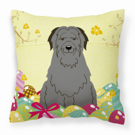 Briard - Black 2 Easter Eggs Decorative Pillow